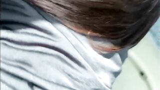 PUSSY CREAMING ON DICK IN CAR