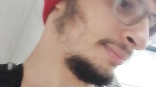 With my backpack i head in the kitchen and Pump my cock