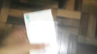 I try to cum on the Vogue cigarette pack and miss it