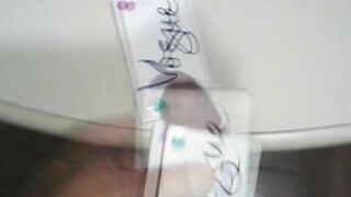 I try to cum on the Vogue cigarette pack and miss it