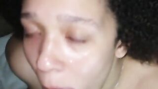 Gagged on a big dick