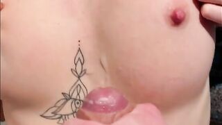 A family friend decided to cum on my tits