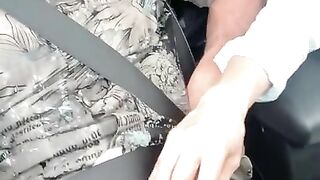 She plays with my cock while she drives