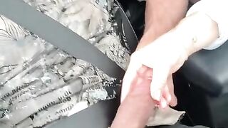 She plays with my cock while she drives