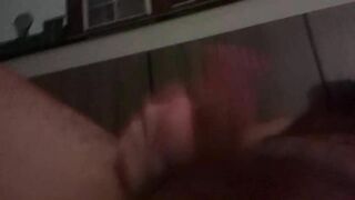 Strokin rock hard cock after blasting