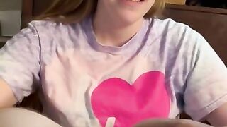 Redhead gets comfortable then takes a load