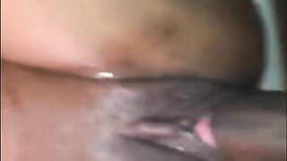 Covered this dykes pretty pussy with my cum (last second pull out)