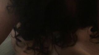 Sexy big tit latina sucks soul out of Asian Hookup.