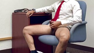 Watch me stroke my hard cock at work