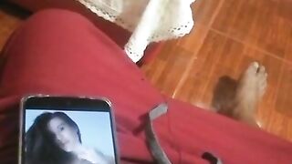 Masturbating on Lana Rhoades