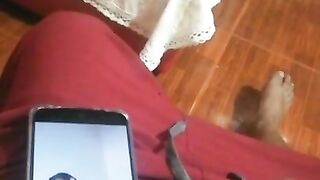 Masturbating on Lana Rhoades