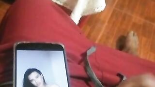 Masturbating on Lana Rhoades