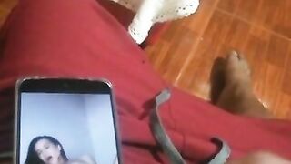 Masturbating on Lana Rhoades