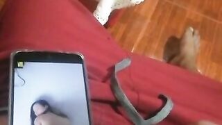 Masturbating on Lana Rhoades