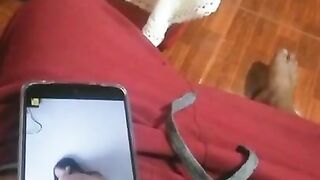 Masturbating on Lana Rhoades