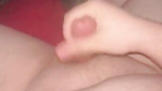 White boy jerks off lots of cum