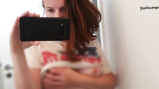 Teaser - I take off my clothes for you and use my cute black dildo in the shower