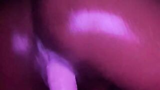 Sexy teen rides big white dildo until she creams (closeup)