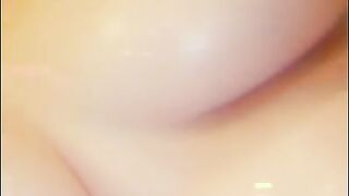 Playing with my boobs and pierced nipples