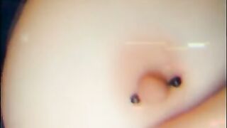 Playing with my boobs and pierced nipples