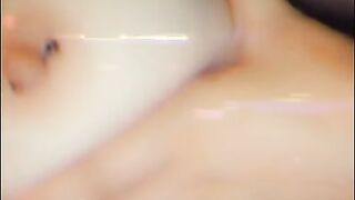 Playing with my boobs and pierced nipples