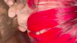 Redhead Latina Swallows BBC in bathroom