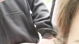 Fucked in car while holding camera