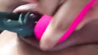 Mouth full of Cock and holes full of toys