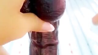 Fucking my huge bbc dildo & squirting in public tanning bed