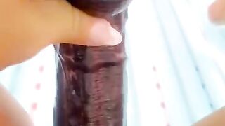 Fucking my huge bbc dildo & squirting in public tanning bed
