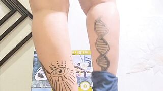 Playing with my big perky tits and finger my wet pussy up close