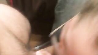 Nerdy girl sucking big cock