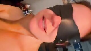 POV Dirty brunette slut lets me take her throat