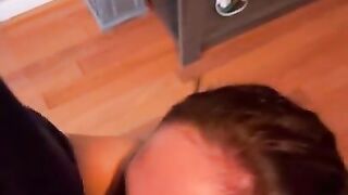 POV Dirty brunette slut lets me take her throat