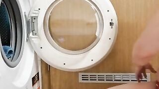 Slutty housewife doing laundry