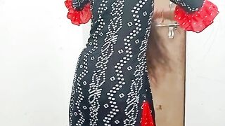 Indian bhabhi changing clothes in her room