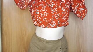 dancing to the music showing changing clothes