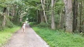 Sexy wife SeventiesSandy walking nude on public road