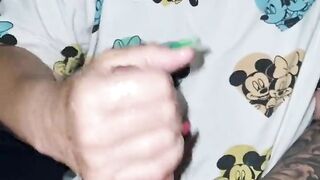 Sexy British bbw tattooed wife oily handjob