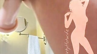 #4 Shower time solo fun with big suction dildo