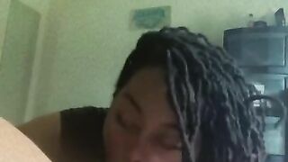 Blowjob from black beauty deep throat and sloppy