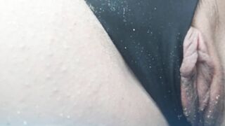 Another pissing and spread my pussy at public beach