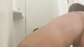 Blowing and Fucking My Dildo After Work In A Hot Shower