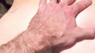 Risky outdoor quicky right on the trail - creampie ending