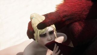 3D Demon Monster Makes Woman Suck Huge Cock