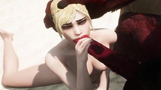 3D Demon Monster Makes Woman Suck Huge Cock
