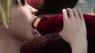 3D Demon Monster Makes Woman Suck Huge Cock