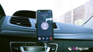 Blonde mommy with the BIGGEST TITS licks a cock outdoor for our enjoyment