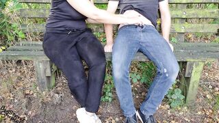 I was walking with my stepsister until we came across this bench....