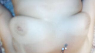 Sex with a curvy wife with huge tits and a hairy pussy